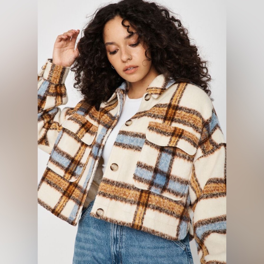 Cropped plaid jacket